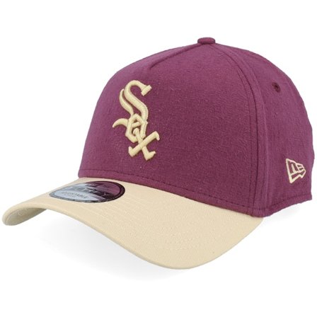 New Era - MLB Rot Adjustable Cap - Chicago White Sox Moleskin Crown Maroon/Stone A-frame Adjustable @ Hatstore