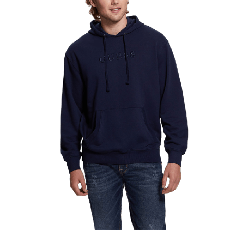 Guess Finch Terry Washed Hoody Sweatshirt Skjortor Herr Blå M