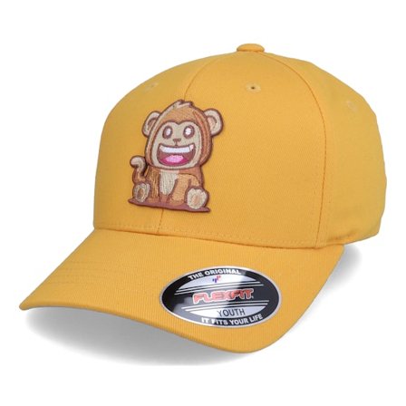 Kiddo Cap - Gul flexfit Caps - Kids Cool Monkey Yellow Flexfit @ Hatstore