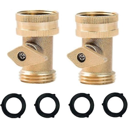 Kraftig Messing Stengeventil Hageslange Stengeventil Hageslangekobling (2 stk)