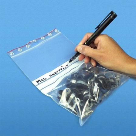 100-pack - 12x18 Cm Ziplock / Blixtlåspåsar / Zip Lock Med Skrivfält