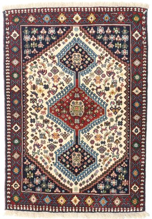 Tapete Oriental Yalameh 85X120 Vermelho/Bege (Lã, Pérsia/Irão)