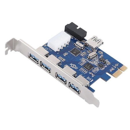 PCI-E Udvidelseskort 4 Porte Bagside USB3.0+Indbygget 19PIN 4PIN USB3.0 5Gbps Desktop Udvidelseskort til BTC Mining
