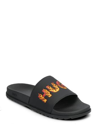 Match_Slid_Ftl Designers Summer Shoes Sandals Pool Sliders Black HUGO