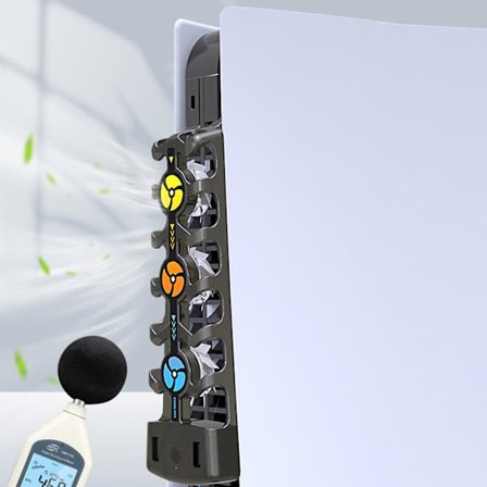 Jäähdytysjärjestelmä PS5-lisävarusteille, PS5-jäähdytin hiljaisella jäähdytysjärjestelmällä, jossa on 3-nopeuksiset tuulettimet ja RGB LED -valo PS5 
