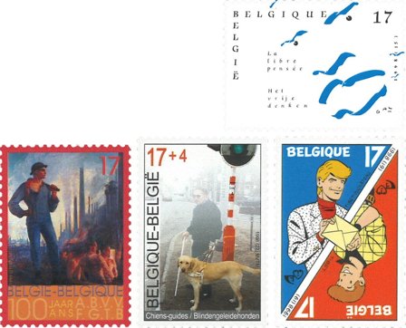 Belgien - Fire særfrimærker - Postfrisk sæt 4v