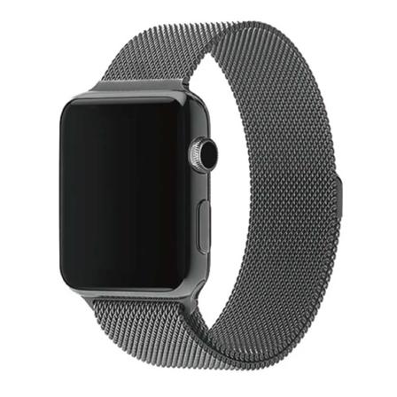 Apple Watch 1/2/3/4/5/6/7/se 42/44/45 Armband Mesh Space Grey Grå 42/44