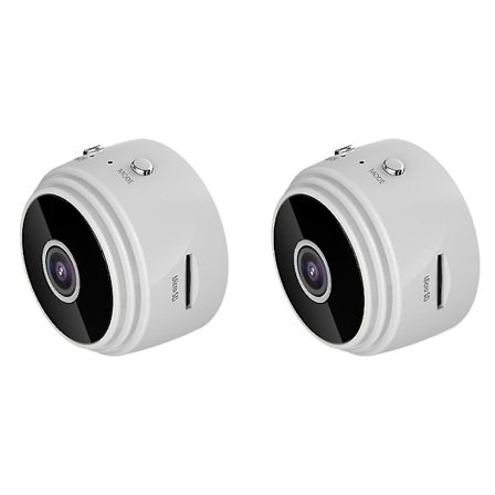 2x Med Trådløst Udendørs Kamera, Fuglekasse Med 720p Kamera Natversion Wifi Kamera, Hvid