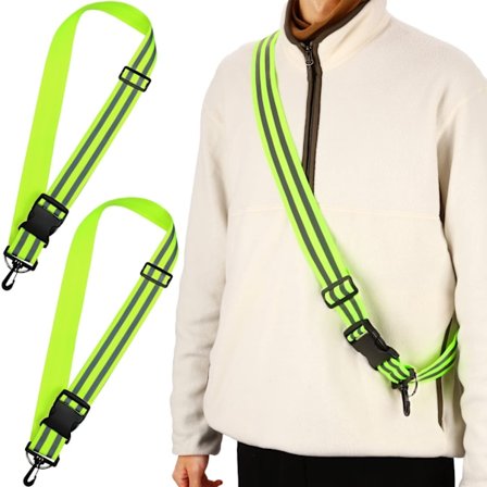 2-pakning med godt synlig refleksjakke og justerbart belte for sikkerhet om natten, sykling, gåing, refleksutstyr, fluorescerende