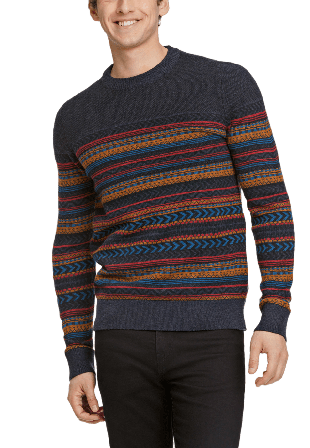 Lindbergh Jacquard knit Tröjor Herr Blå XXL