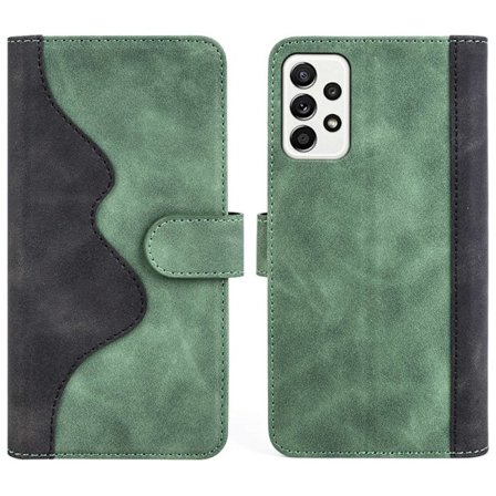 To-farvet Samsung Galaxy A52s 5G / Samsung Galaxy A52 5G / Samsung Galaxy A52 læderetui - Grøn