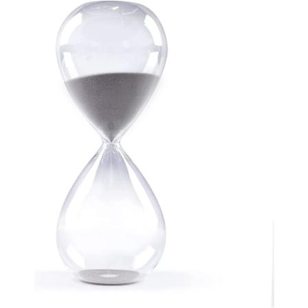 Timeglass med sand, fargerik og trendy, timeglassinspirert glass til hjemmet, kontor- og skrivebordsdekor Gray 30 min
