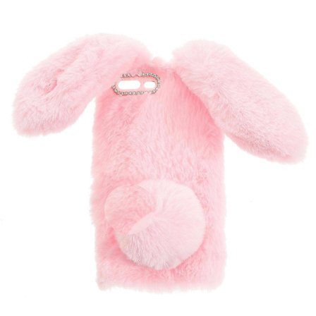 Bekvämt Varmt Luddigt Kanin Telefonfodral Rosa Stötsäkert För 8 Plus 1-pack