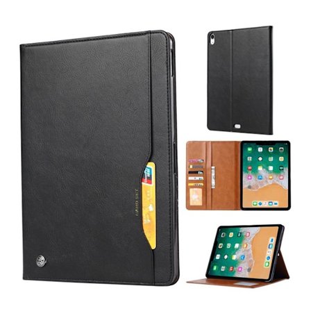 iPad Pro 11 inch (2018) plånboks skyddsfodral av mjukt syntetläder - Svart