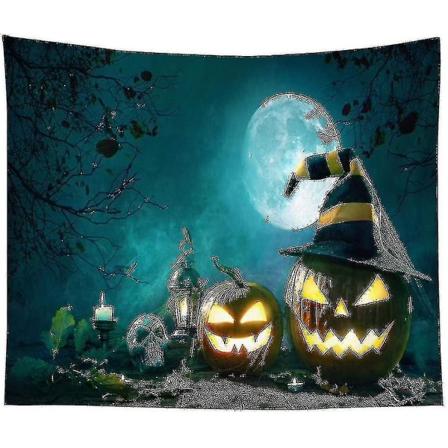 Th Tapestry Pumpkin Halloween Matto Kodinsisustus Night Moon Hippie Tapestry Seinään ripustettava kattosisustus lyhyt pehmo1kpl