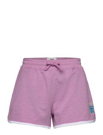Tia Stacked Logo Retro Shorts Shorts Sweat Shorts Lilla Double A By Wood Wood*Betinget Tilbud