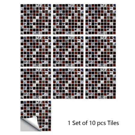 10 St Mosaikplattor För Hemrenovering Självhäftande