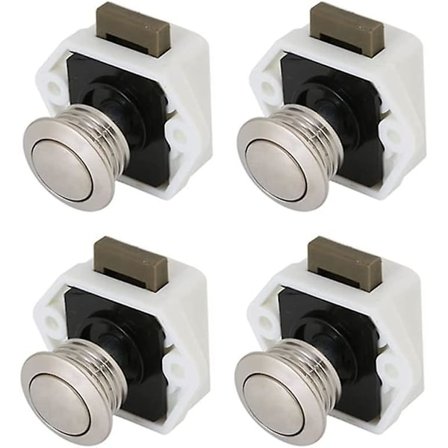 4 stk. Trykknapslåser, Mini Trykknapslåser Skuffe Skabsdør Nøgleløs Lås Skabslås