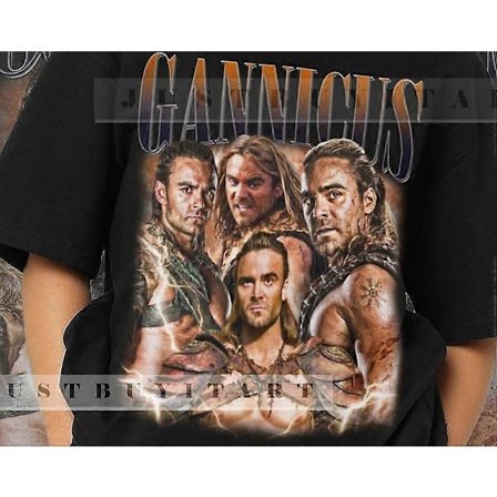 Rajoitettu Gannicus-paita Lahja Graafinen T-paita Kauhuelokuva T-paita Vintage 90-luku Gannicus-paita Unisex-näyttelijä Hahmo Elokuva FM83huhuhu172