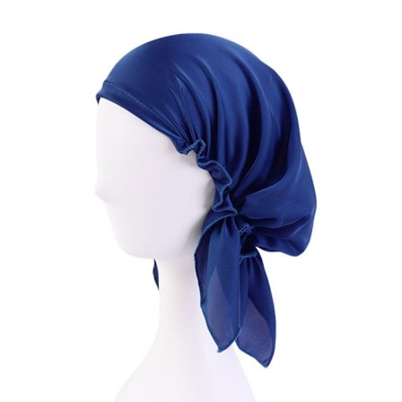 Satin Cap Bowknot Sleep Hat MARINBLÅ