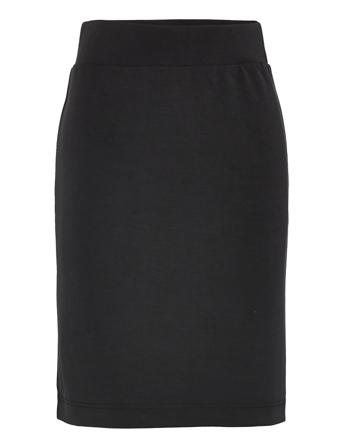 Slftenny Hw Sweat Skirt Knälång Kjol Svart Selected Femme