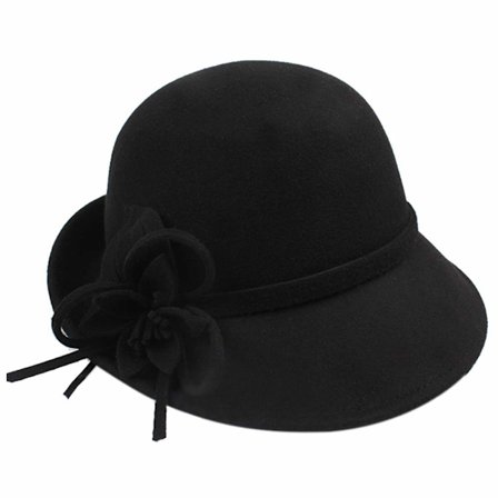 Naisten vintage-hattu, retro-barettimyssyt juhliin ja matkustamiseen (musta)