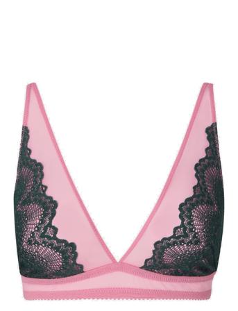 Lace Mesh Plunge Bralette Pink Understatement Underwear