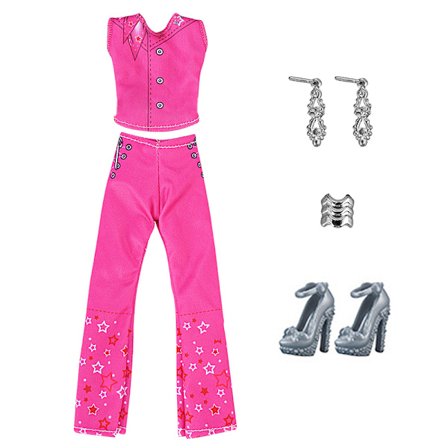 30 cm 11-tommers dukkeklær rutete kjole paljett toppbukser Stri