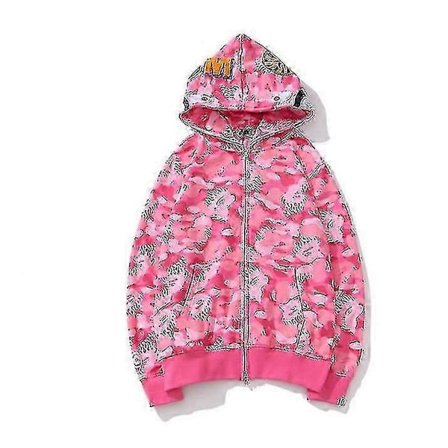 Ny TrendHoodie Camo Print Bomull Casual Løs Zip Hoodie Jakke For Menn Kvinner