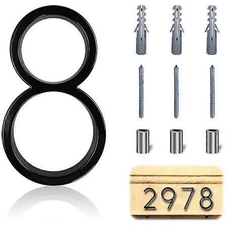 Flytande Husnummer Modern Adressnummer 5 Tum, Svart Flytande Montering Hus