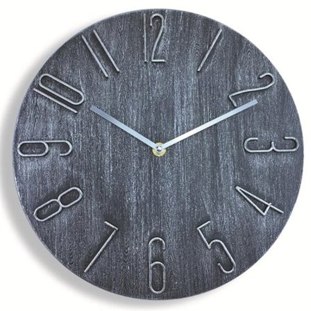 Minimalistisk analog veggklokke 30 cm - sølv