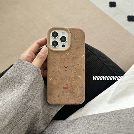 Skal för iPhone 13 Pro Max helskärm liten blomma valp enkelt skal nisch höst och vinter söt