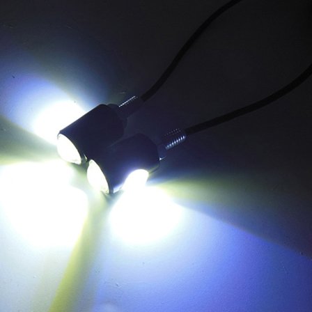 IC 2st Universal Motorsykkel LED Mini Blinklys Eagle Eye Form Hvit