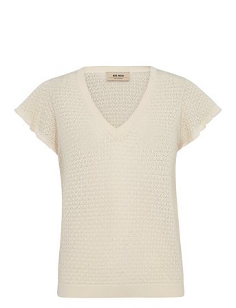 MOS MOSH Mmganna Pattern V-Neck Knit - Cream - L
