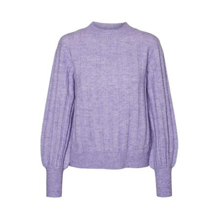 Vero Moda, Round-neck Knitwear Paars, Dames, Maat:XL