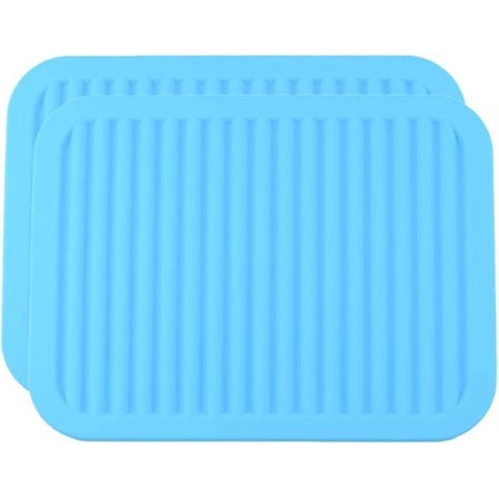 Bordskåner Silikon Varmepute Plassmatte Vanntett Trivets Varme Gryter Og Panner Varmeisolasjon(blå)
