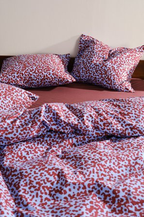 Jotex - Putetrekk 2-pk 50x60 Cm Økologisk Blå/vinrød - MALIA - Kjøp Putevar hos Jotex