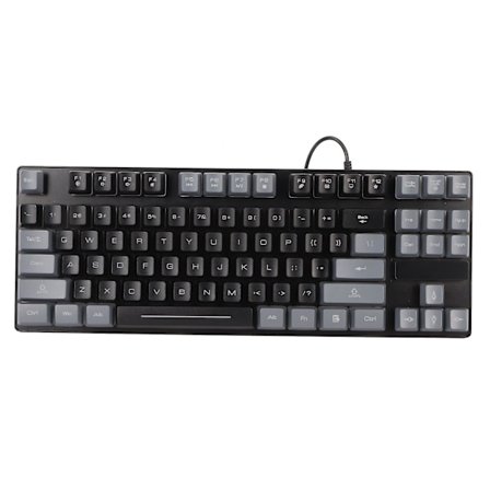 SBSGV Mekaniskt Gaming Tangentbord Multifunktion 87 Tangenter Färgglad Bakgrundsbelysning USB Kabelanslutet Tangentbord för Spel Kontor