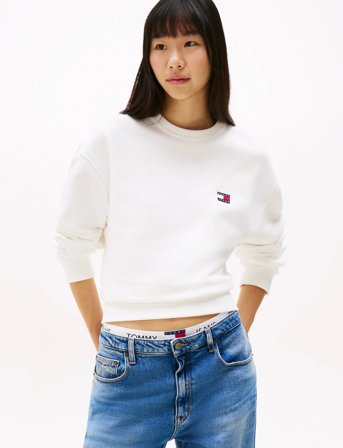 Tommy Jeans Tjw Bxy Badge Crew - White - M