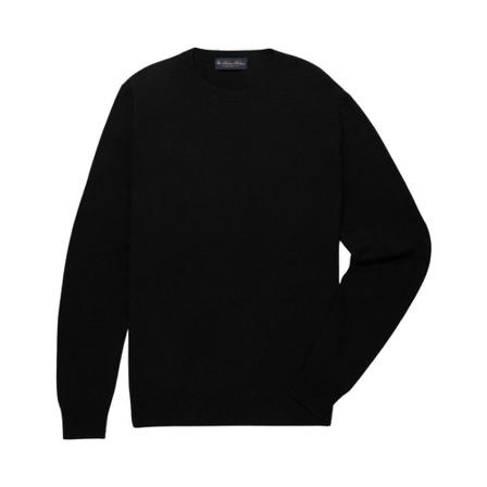 Brooks Brothers Lambswool Crew-Neck Sweater Sort, Herre