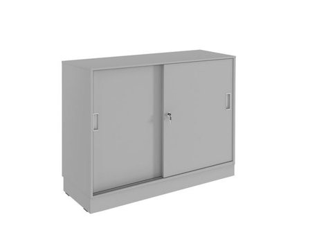 deNord Design Skjutdörrskåp 2xA4 1200 mm grå - Lyreco - Kontorsmöbler och inredning - Skåp och hyllor - Skåp