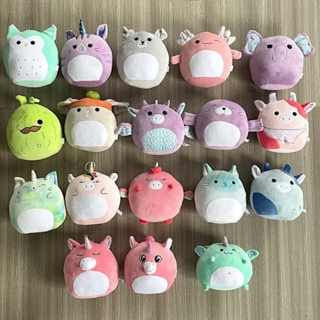 Jud- Squishmallow plysjdyr pute enhjørning ugle elefant