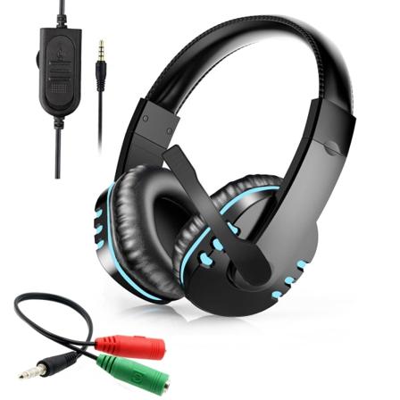 For PS5 Headset Mikrofon Gaming Headset PS4 Headset Switch Headset Xbox Series X Wired Blue