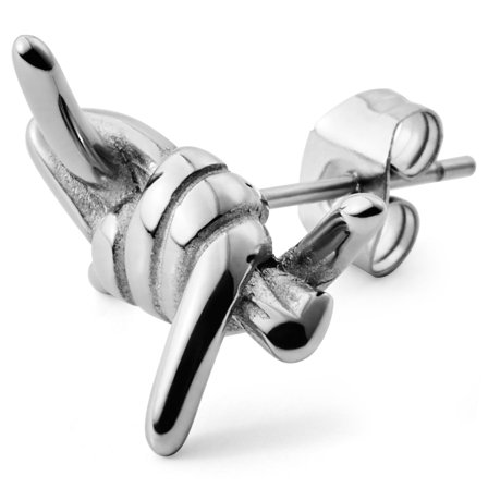 Pendiente a presión con alambre de púas de acero Floyd para hombres - Pendientes con cierre a presión