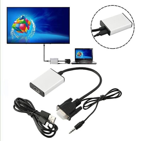 VGA till HDMI 1080p HD USB Audio HDTV Videokonverter