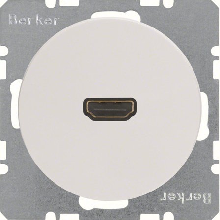 Hager 3315432089 HDMI-uttak R.1/R.3, 90° Polarhvit, Strømbrytere & vegguttak