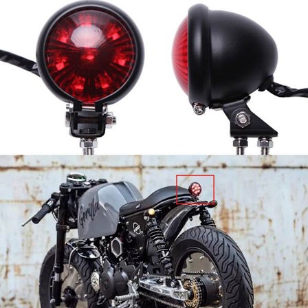 12V Motorcykel Baglygter Bremselys Rød LED Bagbremselygte til Street Bike Chopper Bobber Cafe Racer Cruiser Custom.