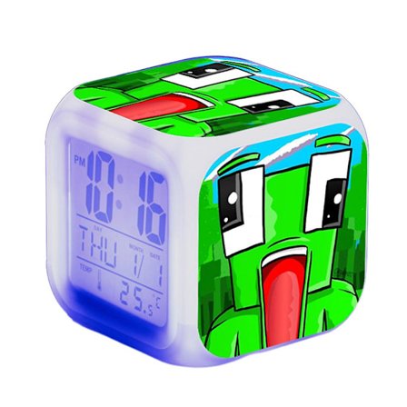 Usigelig LED digital vekkerklokke 7 farger skiftende nattlys nattbordsklokke hjemmedekor barn julebursdagsgaver