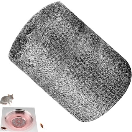 Gnagdyrsperre, veggsprekkfyller i rustfritt stål, dobbeltlags nettingrull, egnet for hagehusgarasje, 12,7 cm x 6 m, fleksibel M