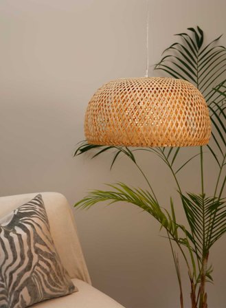 Malacca taklampe Ø45 - natur